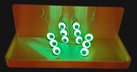 Chic Googly Eye Earrings that Glow in the Dark by DPS COOP - Fun Festival and Night Life Accessory