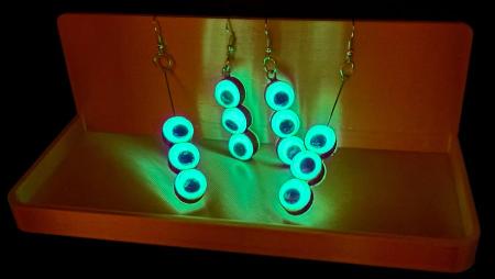 Chic Googly Eye Earrings that Glow in the Dark by DPS COOP - Fun Festival and Night Life Accessory