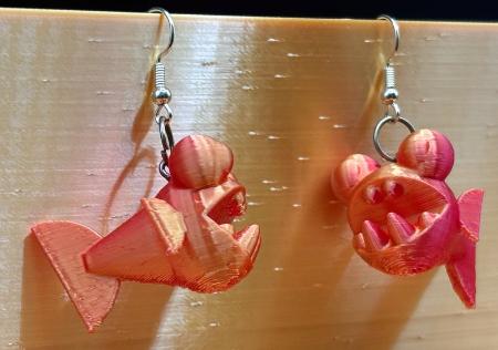 Cute, Aggressive and Adorable Piranha Earrings by DPSCOOP!