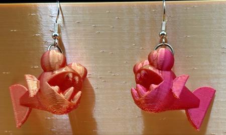 Cute, Aggressive and Adorable Piranha Earrings by DPSCOOP!
