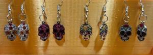Unique, Intricate and Colorful Day of the Dead Sugar Skull Earrings by DPSCOOP