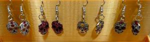 Unique, Intricate and Colorful Day of the Dead Sugar Skull Earrings by DPSCOOP