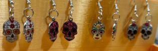 Unique, Intricate and Colorful Day of the Dead Sugar Skull Earrings by DPSCOOP