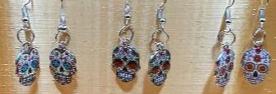 Unique, Intricate and Colorful Day of the Dead Sugar Skull Earrings by DPSCOOP