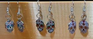 Unique, Intricate and Colorful Day of the Dead Sugar Skull Earrings by DPSCOOP