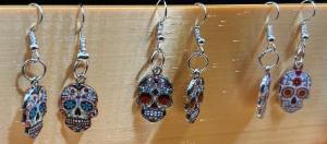 Unique, Intricate and Colorful Day of the Dead Sugar Skull Earrings by DPSCOOP