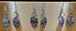 Unique, Intricate and Colorful Day of the Dead Sugar Skull Earrings by DPSCOOP